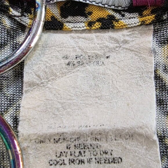 Cocomo Tunic Top Womens M Yellow Black White Henley 3/4 Roll Tab Sleeves Pintuck - Picture 9 of 14